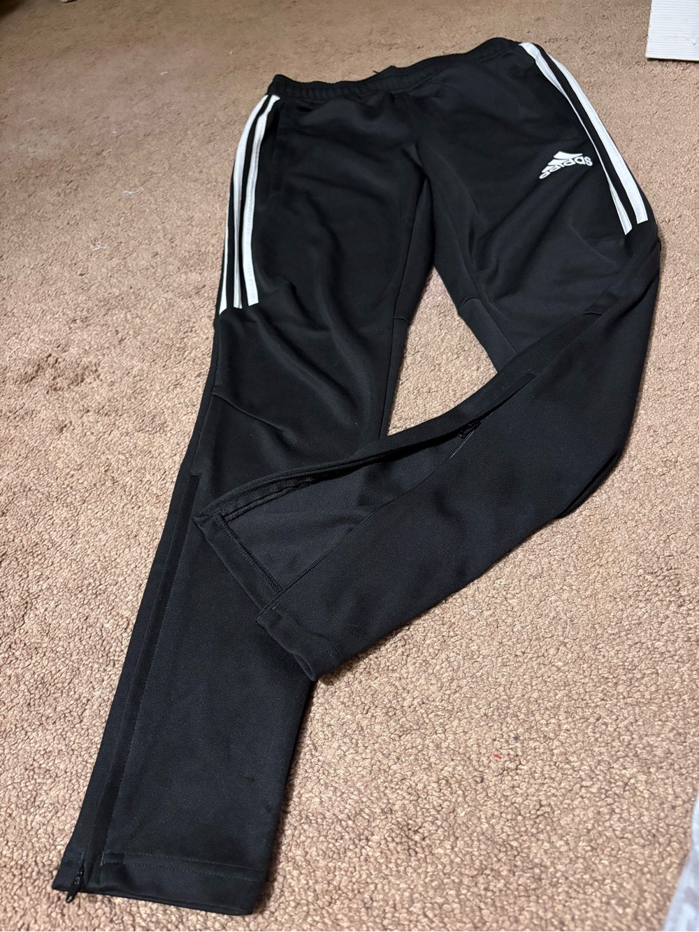 Adidas Black Jogger Sweatpants with White Side Stripes